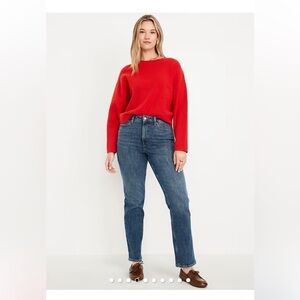 Old Navy High-Rise Straight Jeans in Blue Size 16